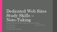 Dedicated Web Sites Study Skills  PowerPoint PPT Presentation