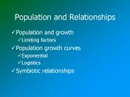 Population and Relationships