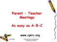 Parent - Teacher Meetings As easy as A-B-C PowerPoint PPT Presentation