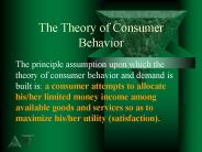 The Theory of Consumer Behavior