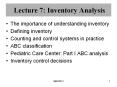 Lecture 7: Inventory Analysis PowerPoint PPT Presentation