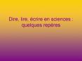 Dire, lire,  PowerPoint PPT Presentation
