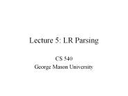 Lecture 5: LR Parsing