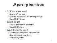 LR parsing techniques
