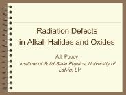 Radiation Defects