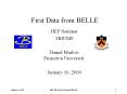First Data from BELLE PowerPoint PPT Presentation