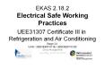 EKAS 2.18.2 Electrical Safe Working Practices PowerPoint PPT Presentation