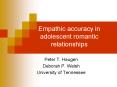 Empathic accuracy in adolescent romantic relationships PowerPoint PPT Presentation