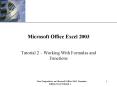 Microsoft Office Excel 2003 PowerPoint PPT Presentation