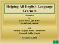 Helping All English Language Learners PowerPoint PPT Presentation