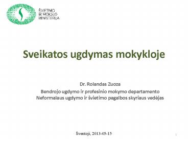 Sveikatos ugdymas mokykloje