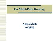 On Multi-Path Routing