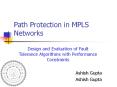Path Protection in MPLS Networks PowerPoint PPT Presentation
