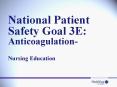 National Patient Safety Goal 3E: PowerPoint PPT Presentation