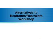 Alternatives to Restraints/Restraints Workshop