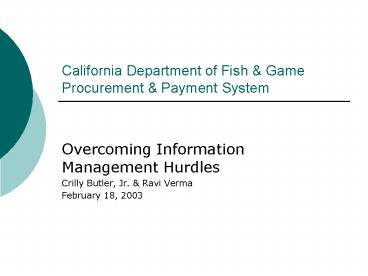 California Department of Fish