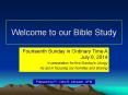 Welcome to our Bible Study PowerPoint PPT Presentation