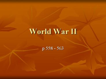 World War II