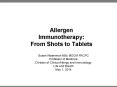 Allergen Immunotherapy: From Shots to Tablets PowerPoint PPT Presentation