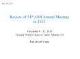 Review of 54th ASH Annual Meeting in 2012 PowerPoint PPT Presentation