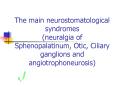 The main neurostomatological syndromes (neuralgia of Sphenopalatinum, Otic, Ciliary ganglions and angiotrophoneurosis) PowerPoint PPT Presentation