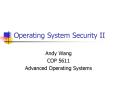 Operating System Security II PowerPoint PPT Presentation