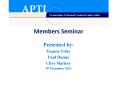 Members Seminar PowerPoint PPT Presentation