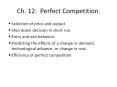 Ch. 12: Perfect Competition. PowerPoint PPT Presentation