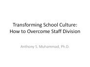Transforming School Culture: How to Overcome Staff Division