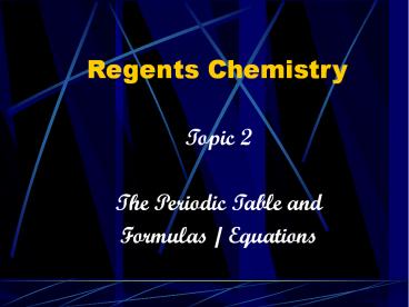 Regents Chemistry