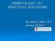 HEMATOLOGY 101-PRACTICAL SOLUTIONS