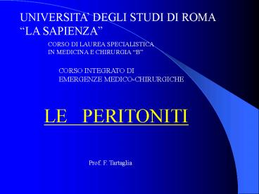 LE PERITONITI