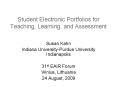 Student Electronic Portfolios for Teaching, Learning, and Assessment PowerPoint PPT Presentation