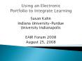 Using an Electronic Portfolio to Integrate Learning PowerPoint PPT Presentation