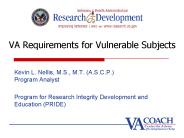 VA Requirements for Vulnerable Subjects
