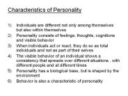Characteristics of Personality