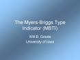 The Myers-Briggs Type Indicator (MBTI) PowerPoint PPT Presentation