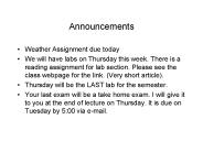 Announcements