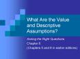 What Are the Value and Descriptive Assumptions? PowerPoint PPT Presentation