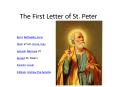 The First Letter of St. Peter PowerPoint PPT Presentation