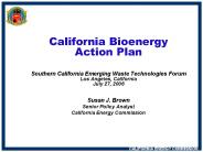California Bioenergy Action Plan