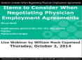 Items to Consider When Negotiating Physician Employment Agreements PowerPoint PPT Presentation