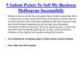 5 Salient Points To Sell My Business Melbourne Successfully PowerPoint PPT Presentation