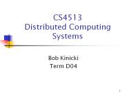 CS4513 Distributed Computing Systems