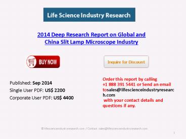 Global & China Slit Lamp Microscope Industry Research Report 2014