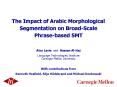 The Impact of Arabic Morphological Segmentation on Broad-Scale Phrase-based SMT PowerPoint PPT Presentation