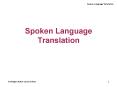 Spoken Language Translation PowerPoint PPT Presentation