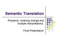 Semantic Translation PowerPoint PPT Presentation