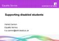 Supporting disabled students PowerPoint PPT Presentation