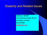 Disability and Related Issues